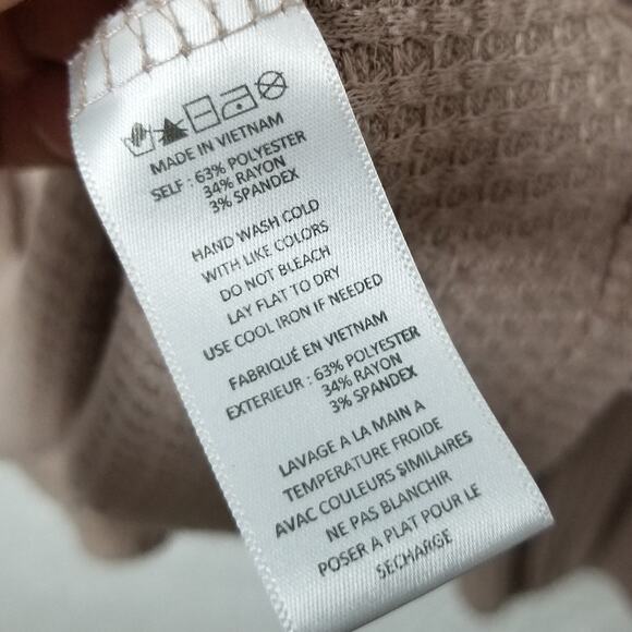 Anthropologie PAPER CRANE Waffle Knit Boho V-Neck Peplum Top #T41788A - Medium - Picture 6 of 7